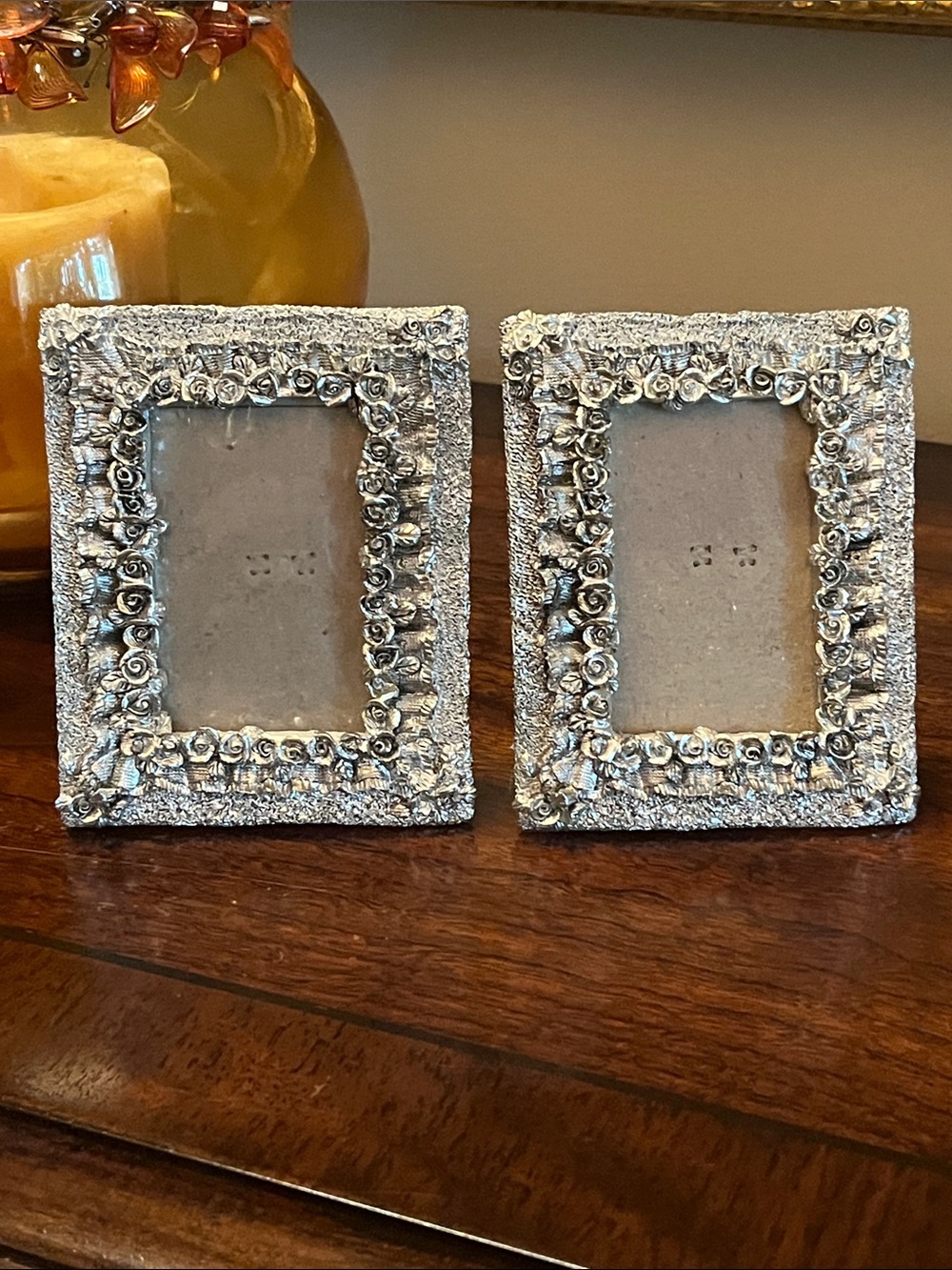 Silver Rose Embellished Picture Frames